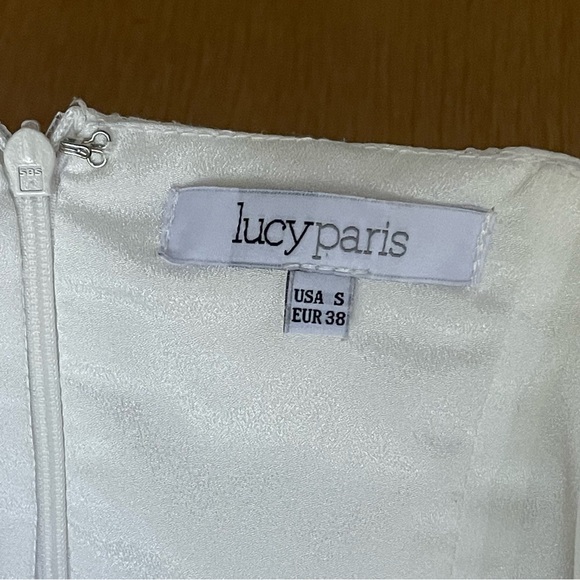 Lucy Paris White Lace Off-the-Shoulder Bustier Top Women’s Size S Eyelet Coastal - Picture 7 of 10